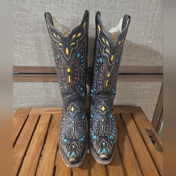 Corral Butterfly Leather Boots - Picture 2 of 6